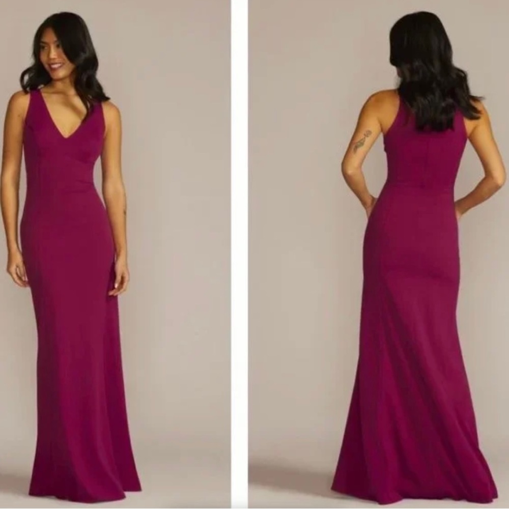 DB STUDIO Cutout stretch crepe tank sheath Dress Size 2, Berry Color